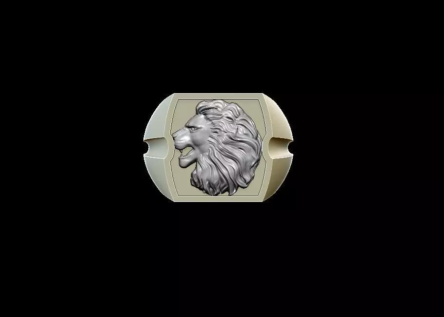 Lion ring 3D print model_0