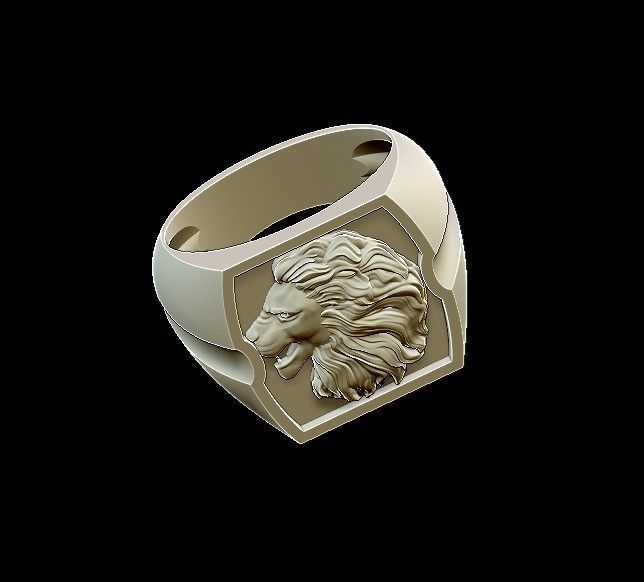 Lion ring 3D print model_2