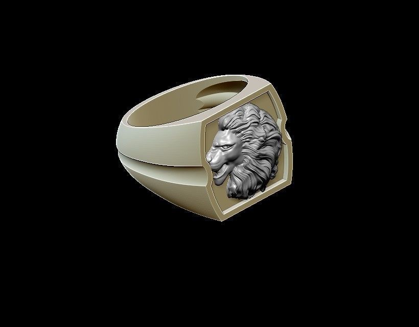 Lion ring 3D print model_1