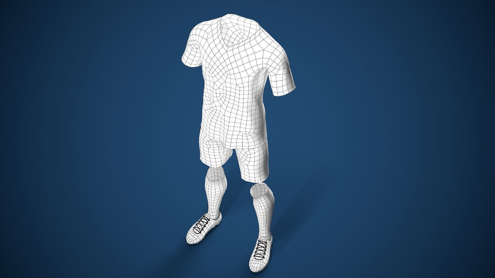 Football Jersey full outfit Brazil Team Sports Low-poly 3D model_61