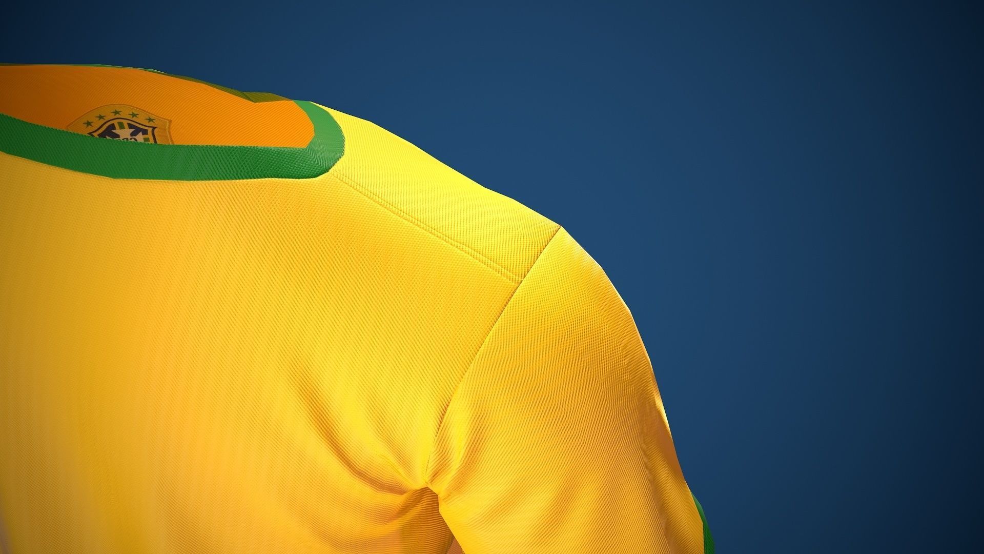 Football Jersey full outfit Brazil Team Sports Low-poly 3D model_37