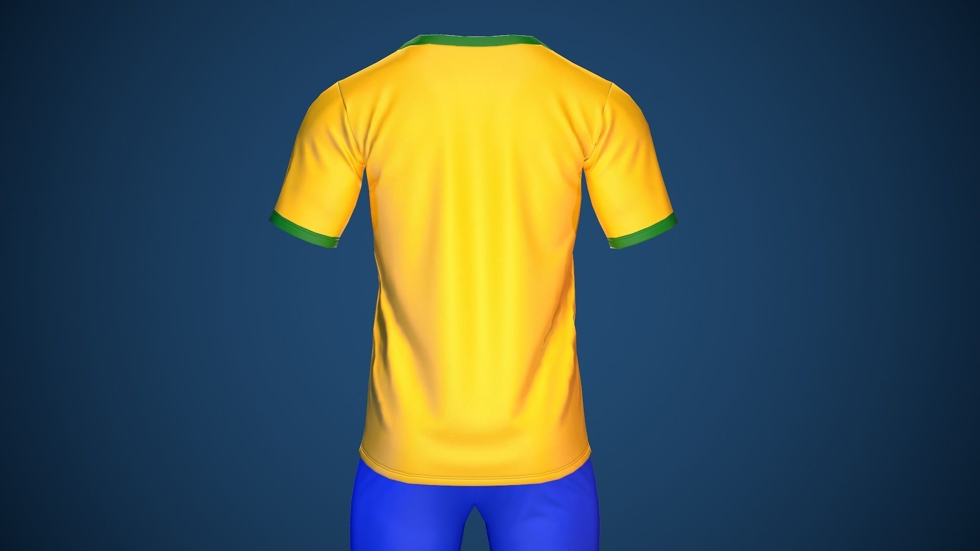 Football Jersey full outfit Brazil Team Sports Low-poly 3D model_41