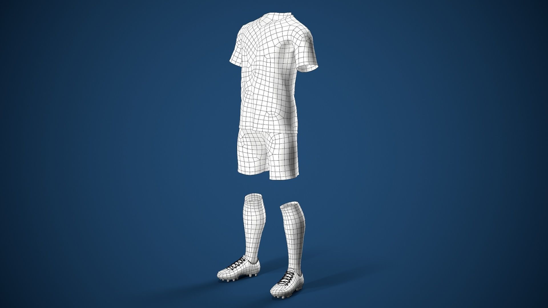 Football Jersey full outfit Brazil Team Sports Low-poly 3D model_49