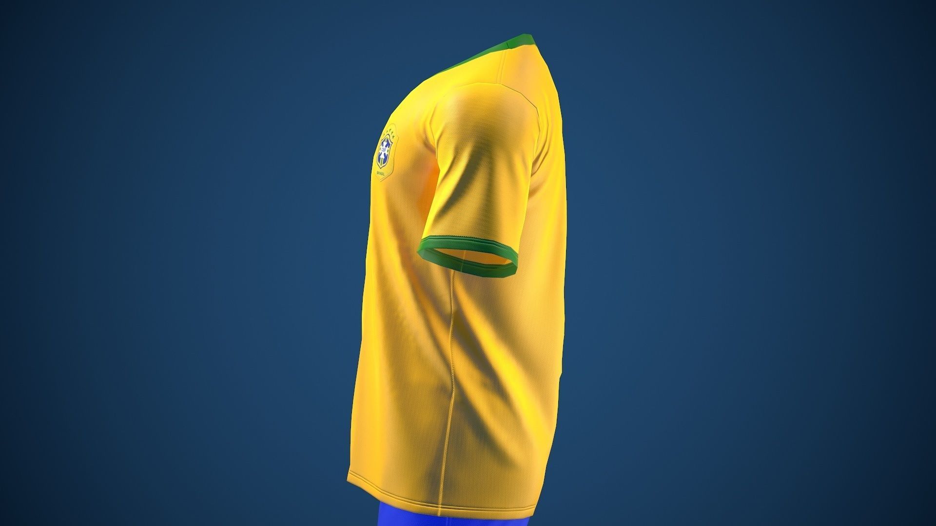 Football Jersey full outfit Brazil Team Sports Low-poly 3D model_40
