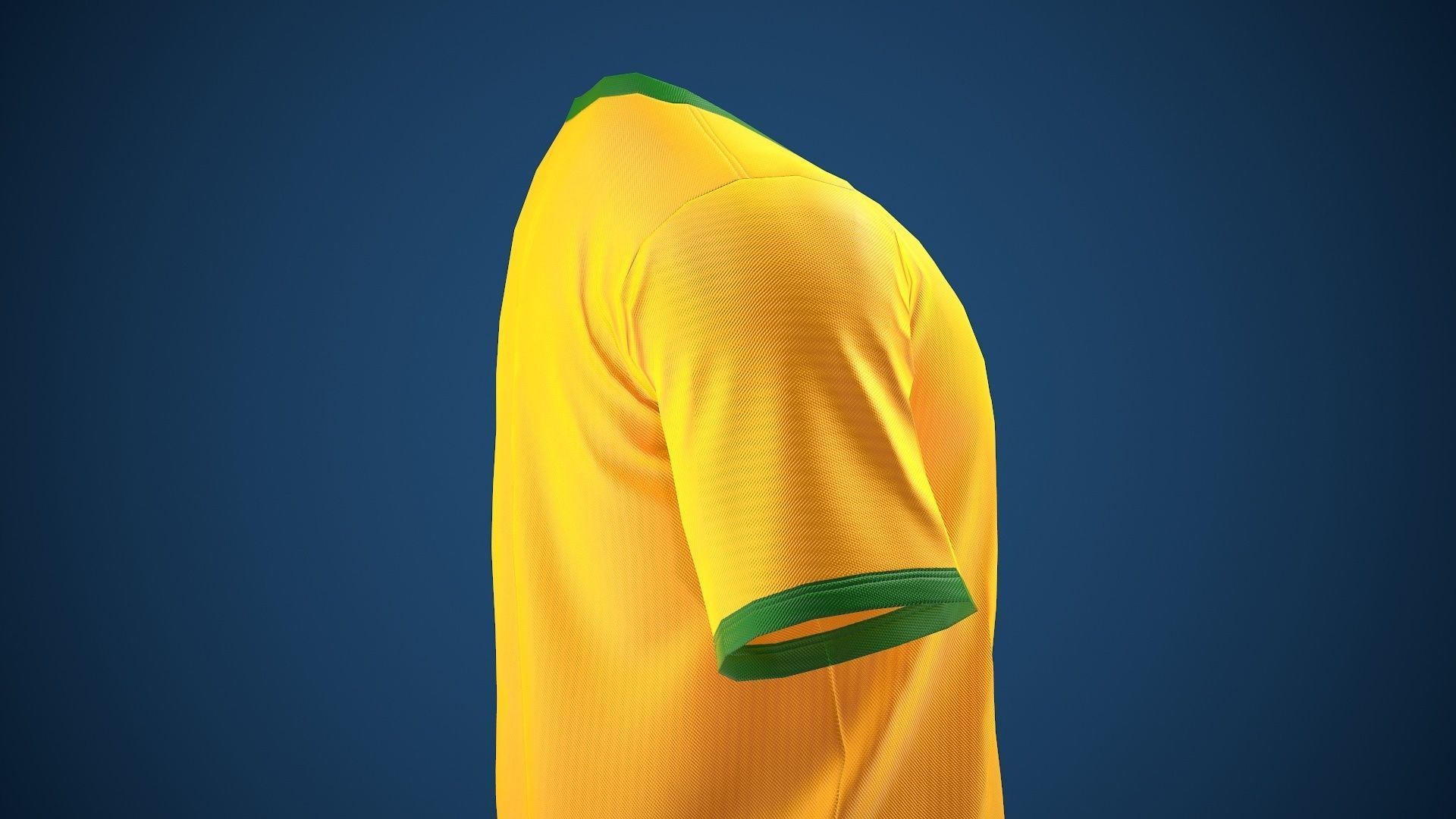 Football Jersey full outfit Brazil Team Sports Low-poly 3D model_44