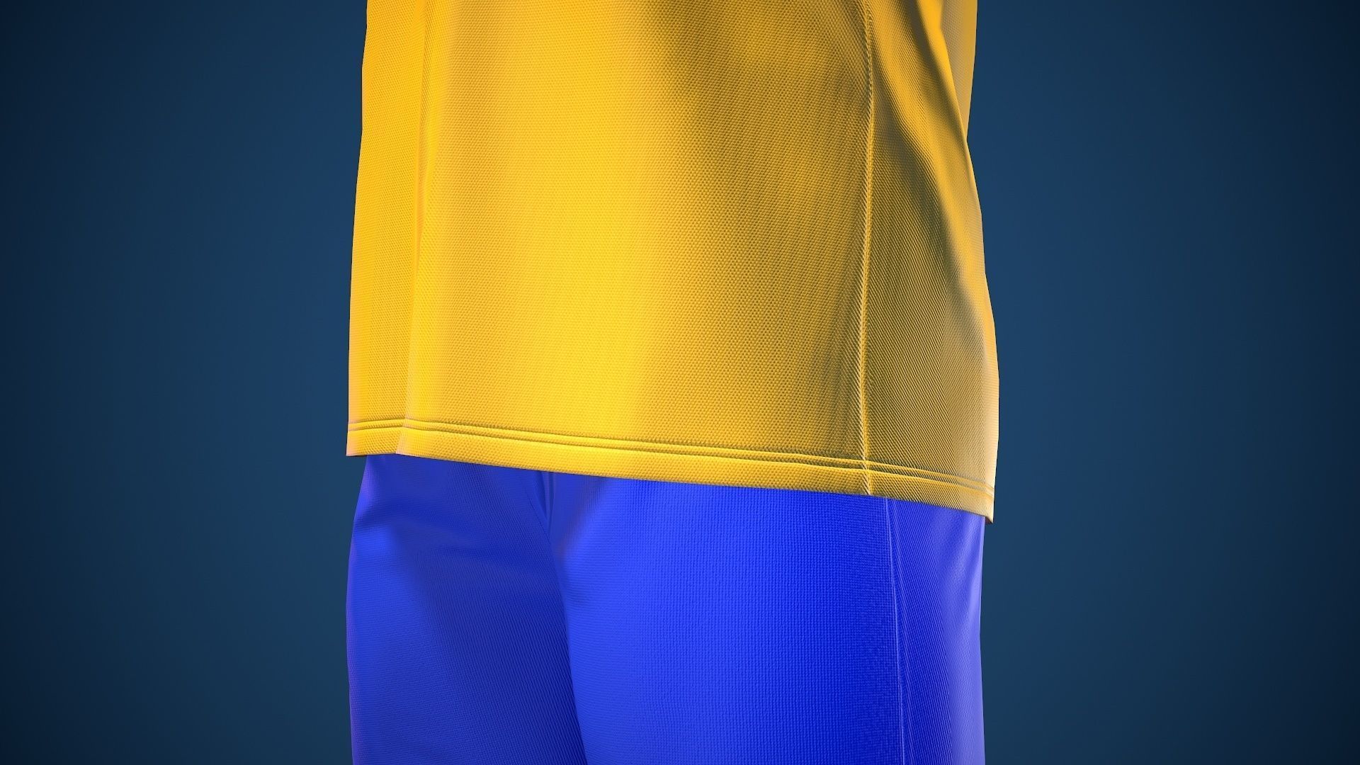 Football Jersey full outfit Brazil Team Sports Low-poly 3D model_45