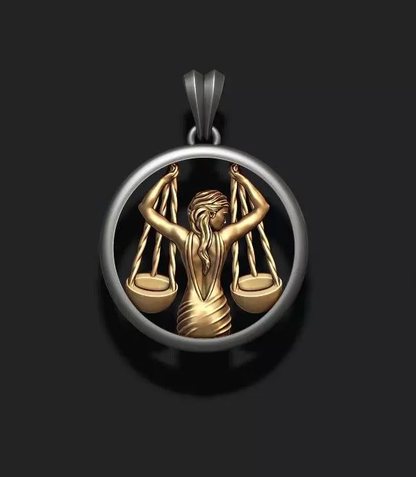 Horoscope Libra pendant 3D print model_0