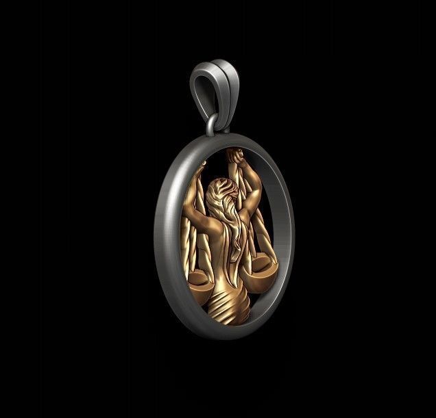 Horoscope Libra pendant 3D print model_5