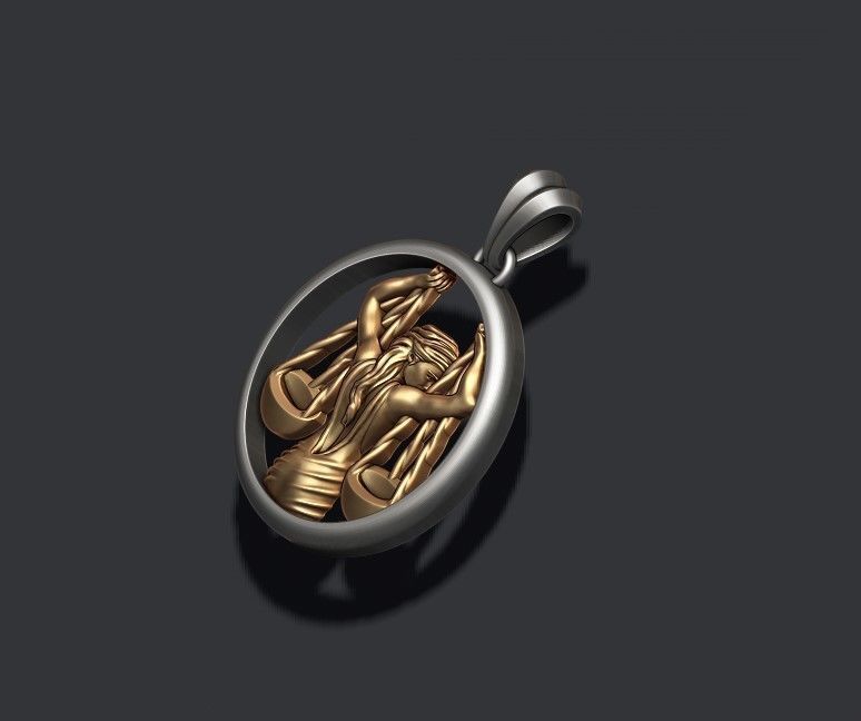 Horoscope Libra pendant 3D print model_1