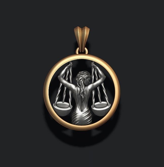 Horoscope Libra pendant 3D print model_3