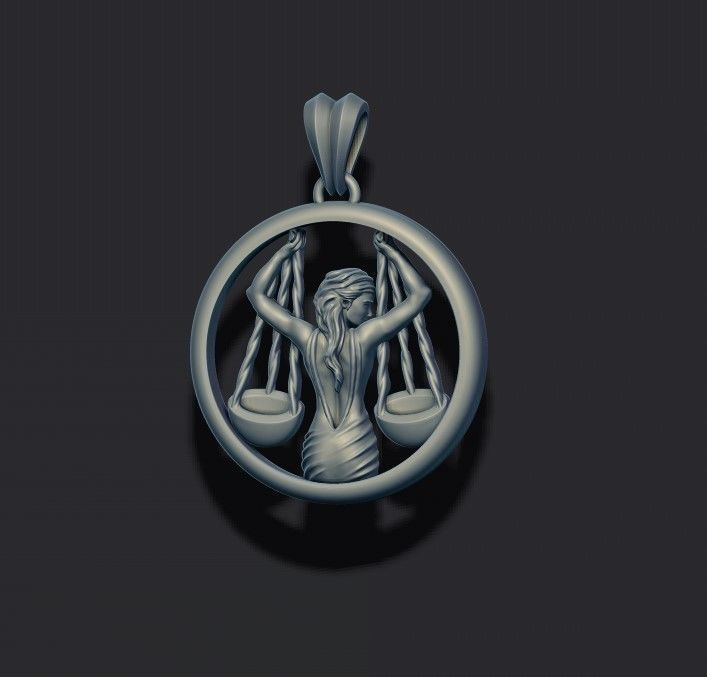 Horoscope Libra pendant 3D print model_2