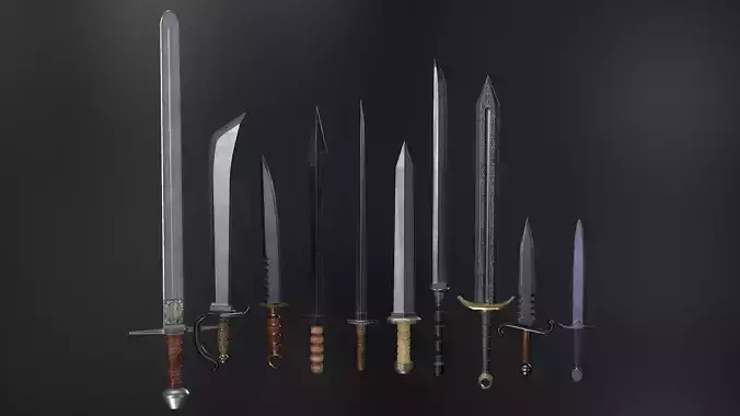 Medieval Weapons Sword Collection - 01 Low-poly 3D model