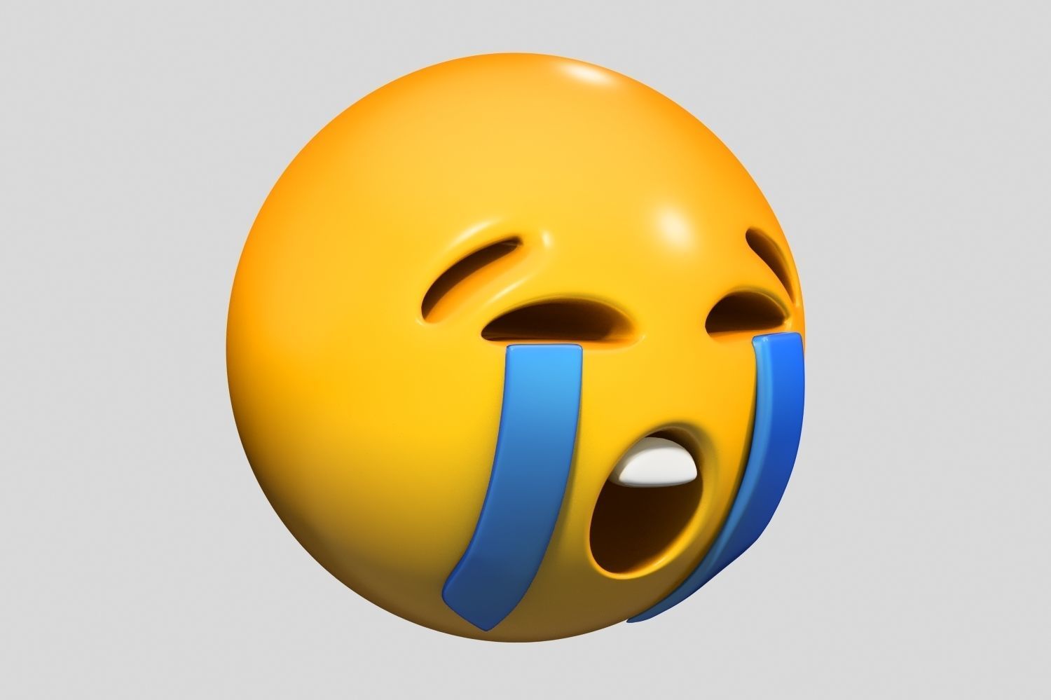 Emoji Loudly Crying Face 3D model_1