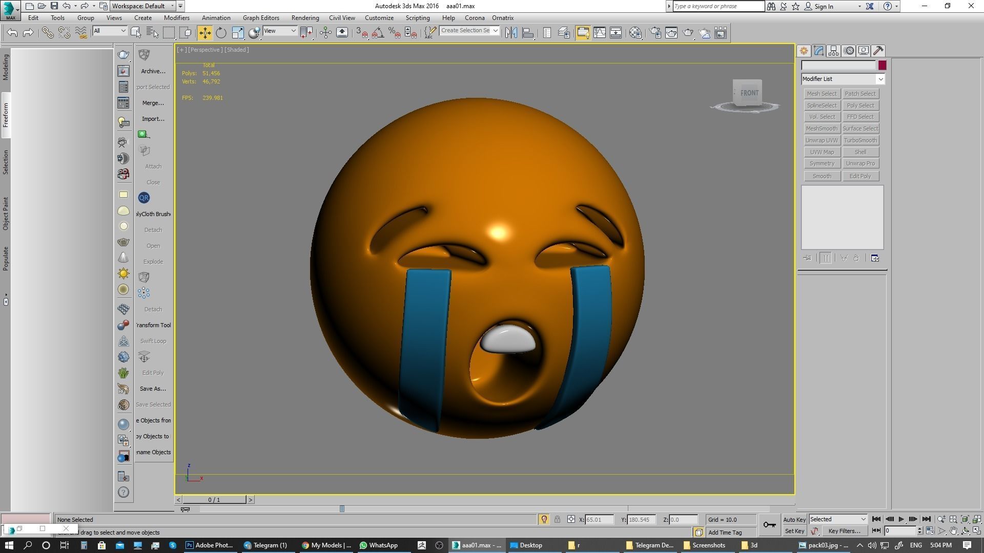 Emoji Loudly Crying Face 3D model_3