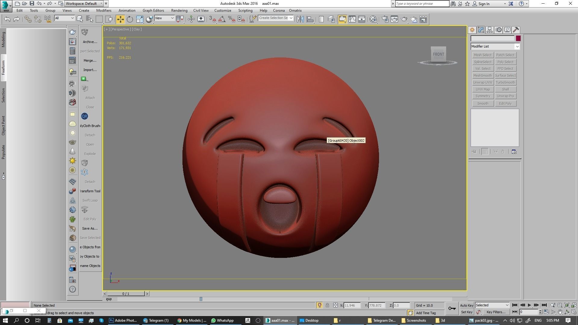 Emoji Loudly Crying Face 3D model_18