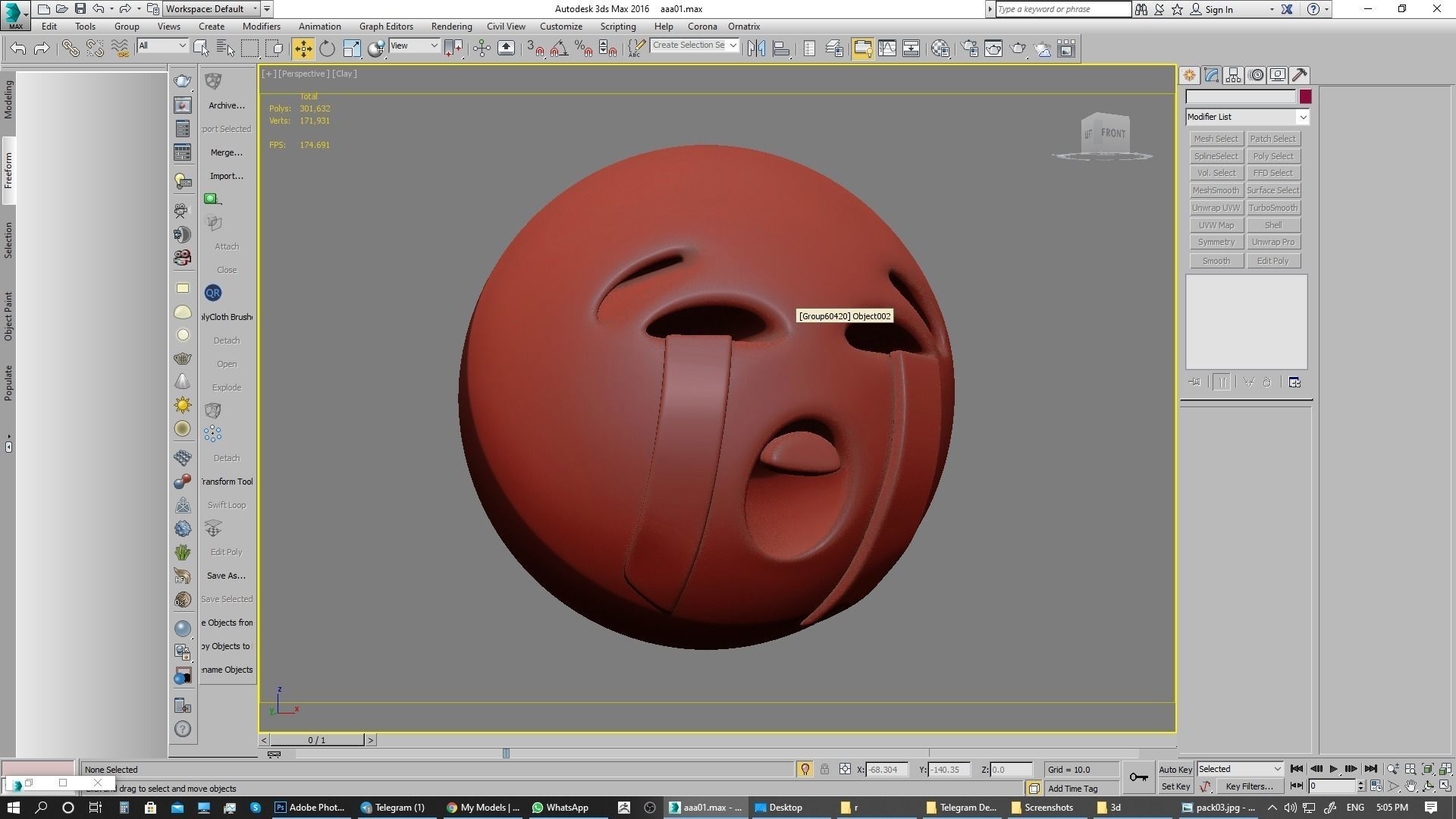 Emoji Loudly Crying Face 3D model_11