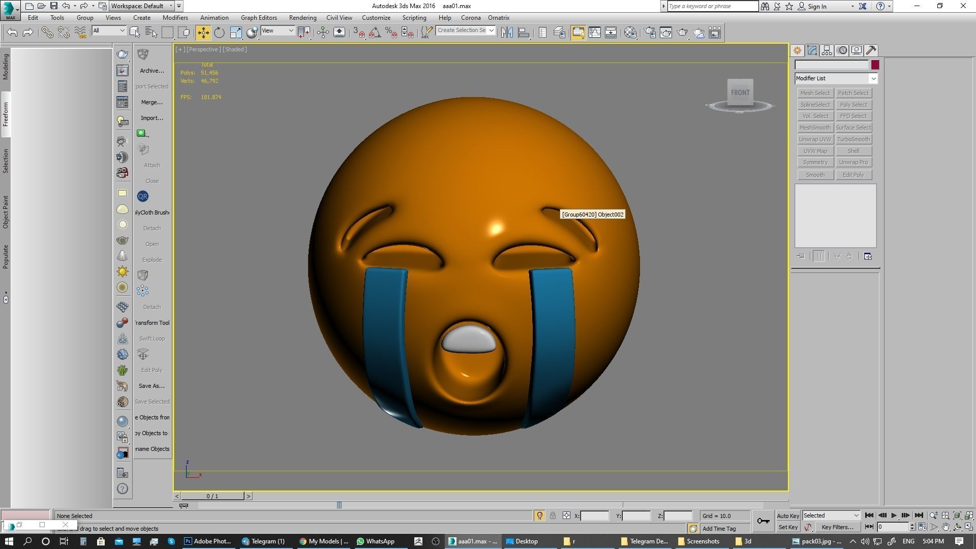 Emoji Loudly Crying Face 3D model_8