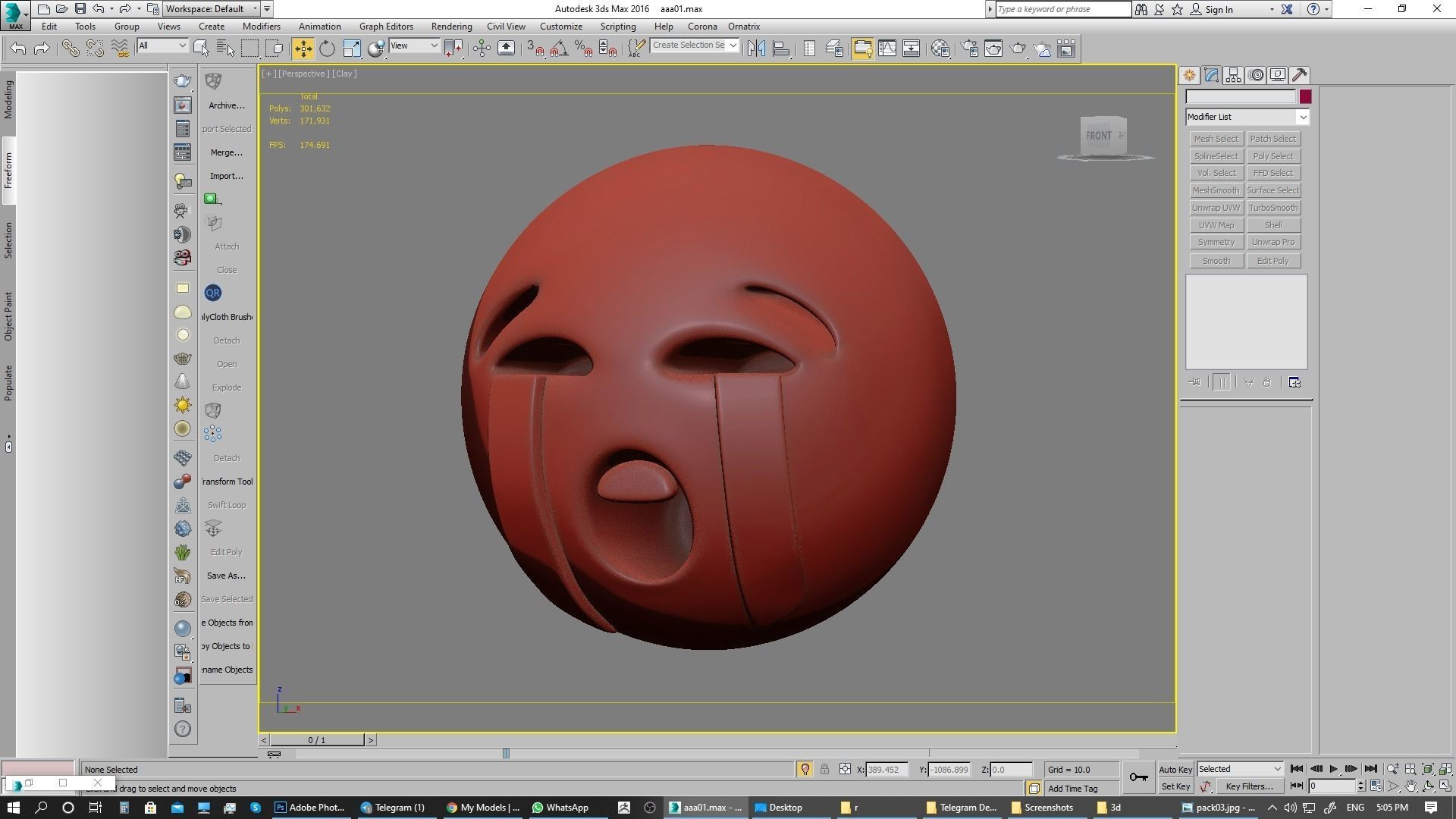 Emoji Loudly Crying Face 3D model_12