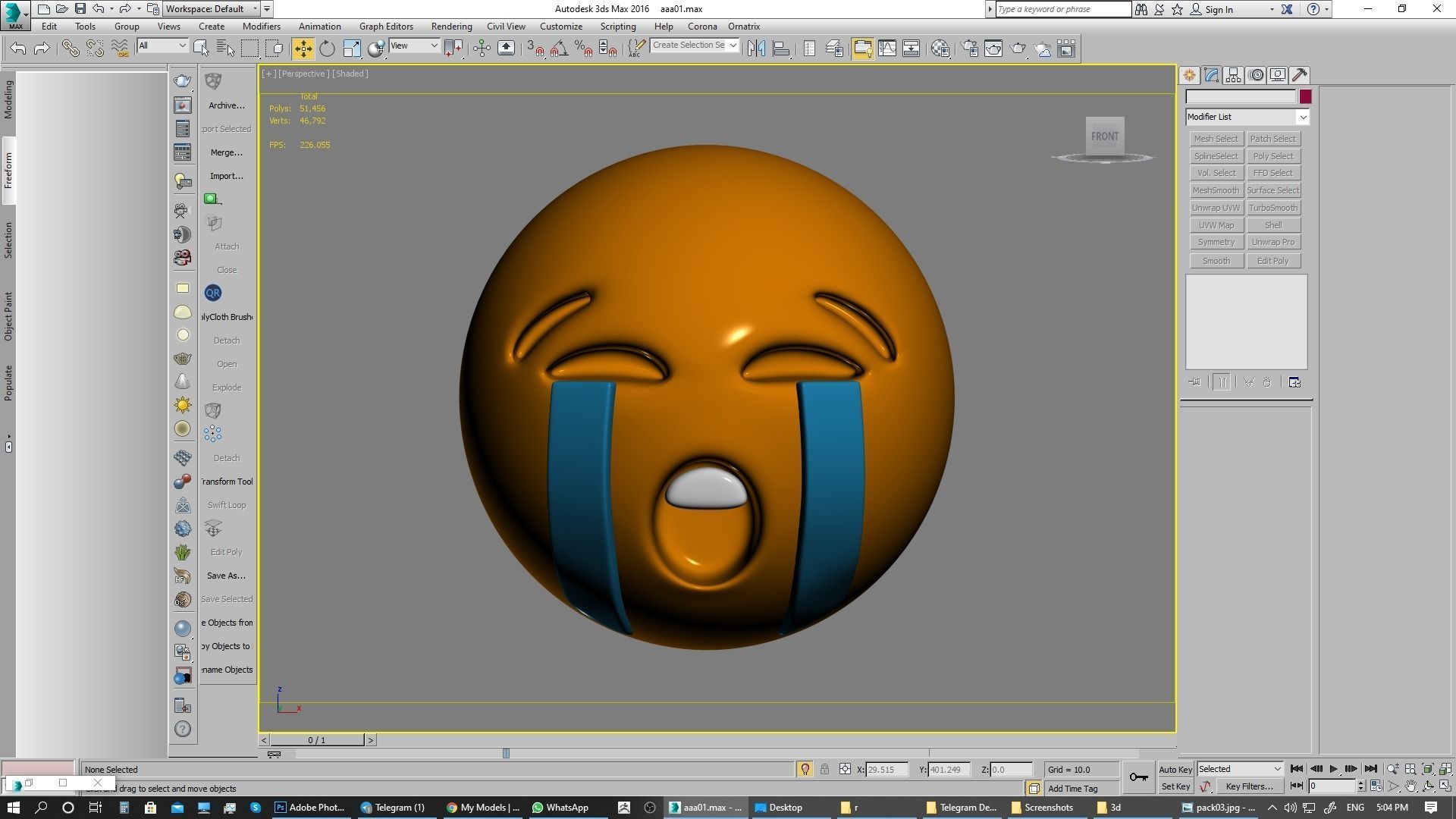 Emoji Loudly Crying Face 3D model_2