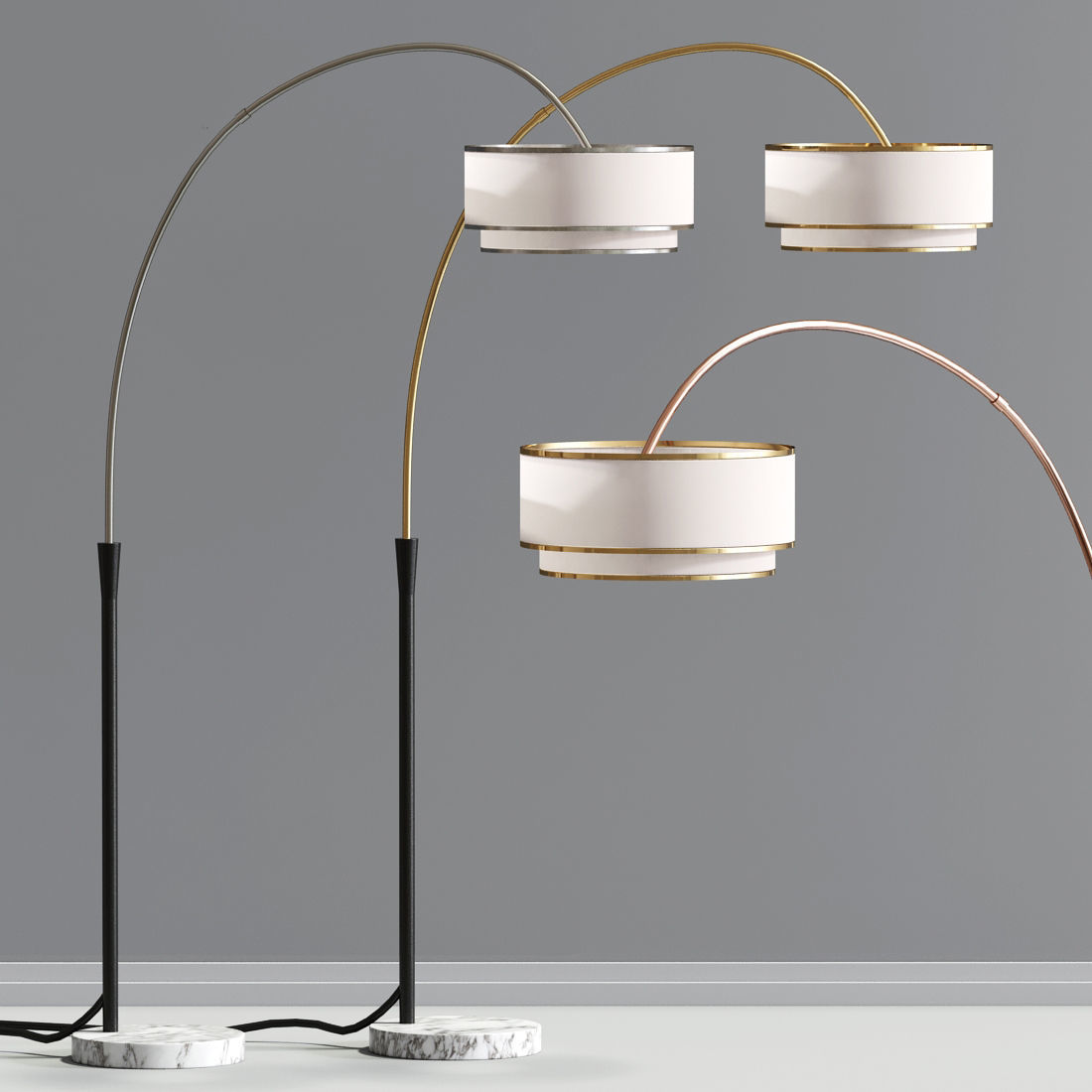 Carson Carrington Flam 81-inch Arch Floor Lamp 3D model_1