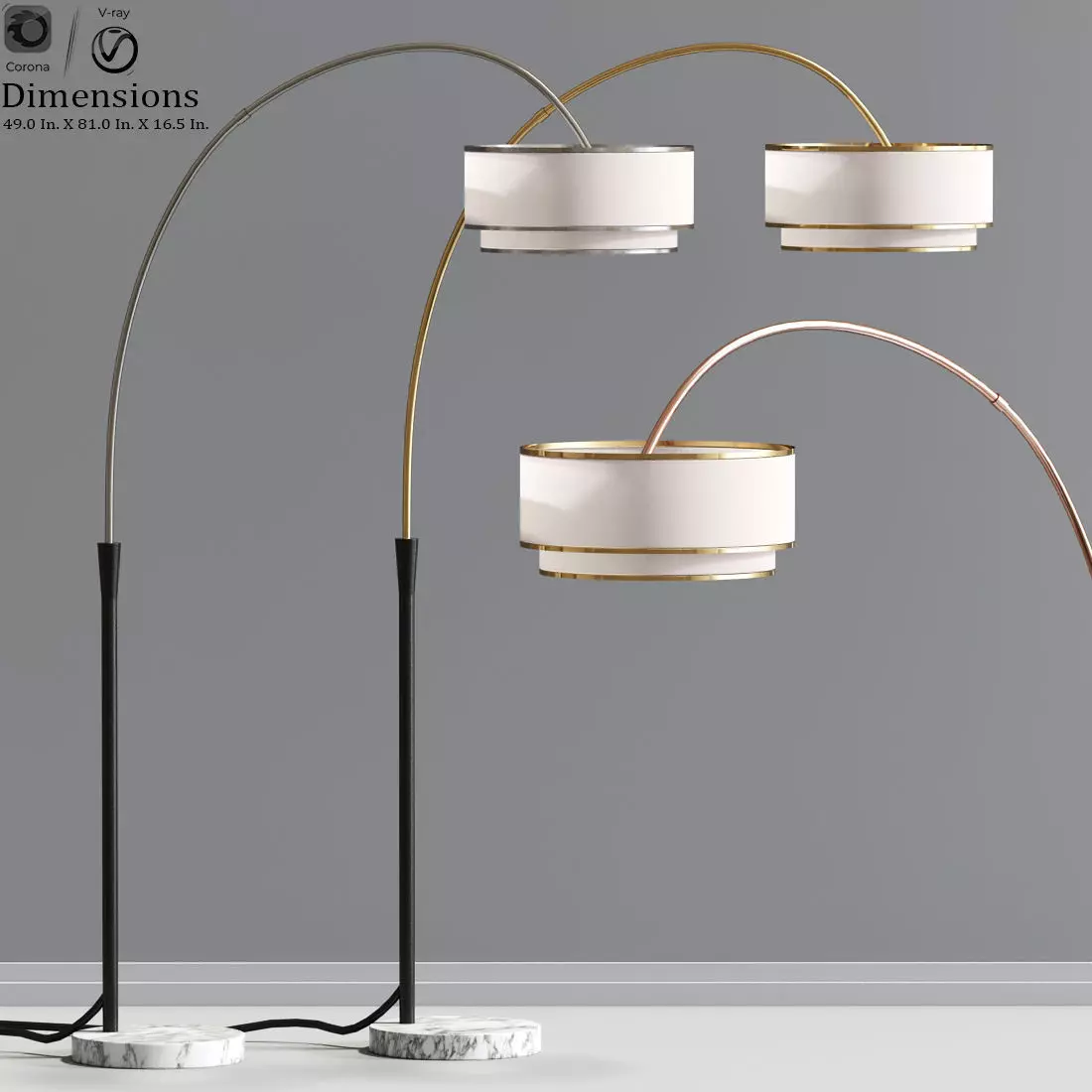 Carson Carrington Flam 81-inch Arch Floor Lamp 3D model_0