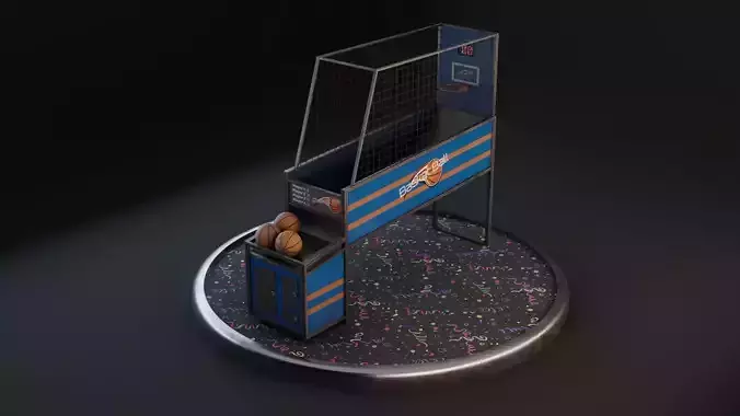 Hoops Basketball Arcade  Machine - PBR GameReady Low-poly 3D model