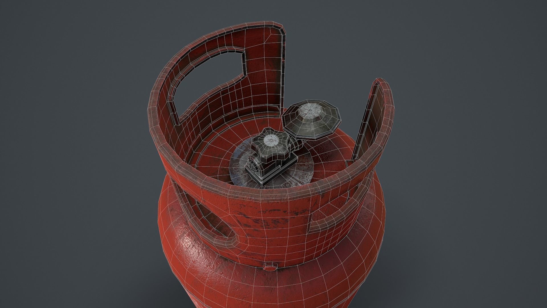 19kg Propane Calor Gas Bottle Low-poly 3D model_13