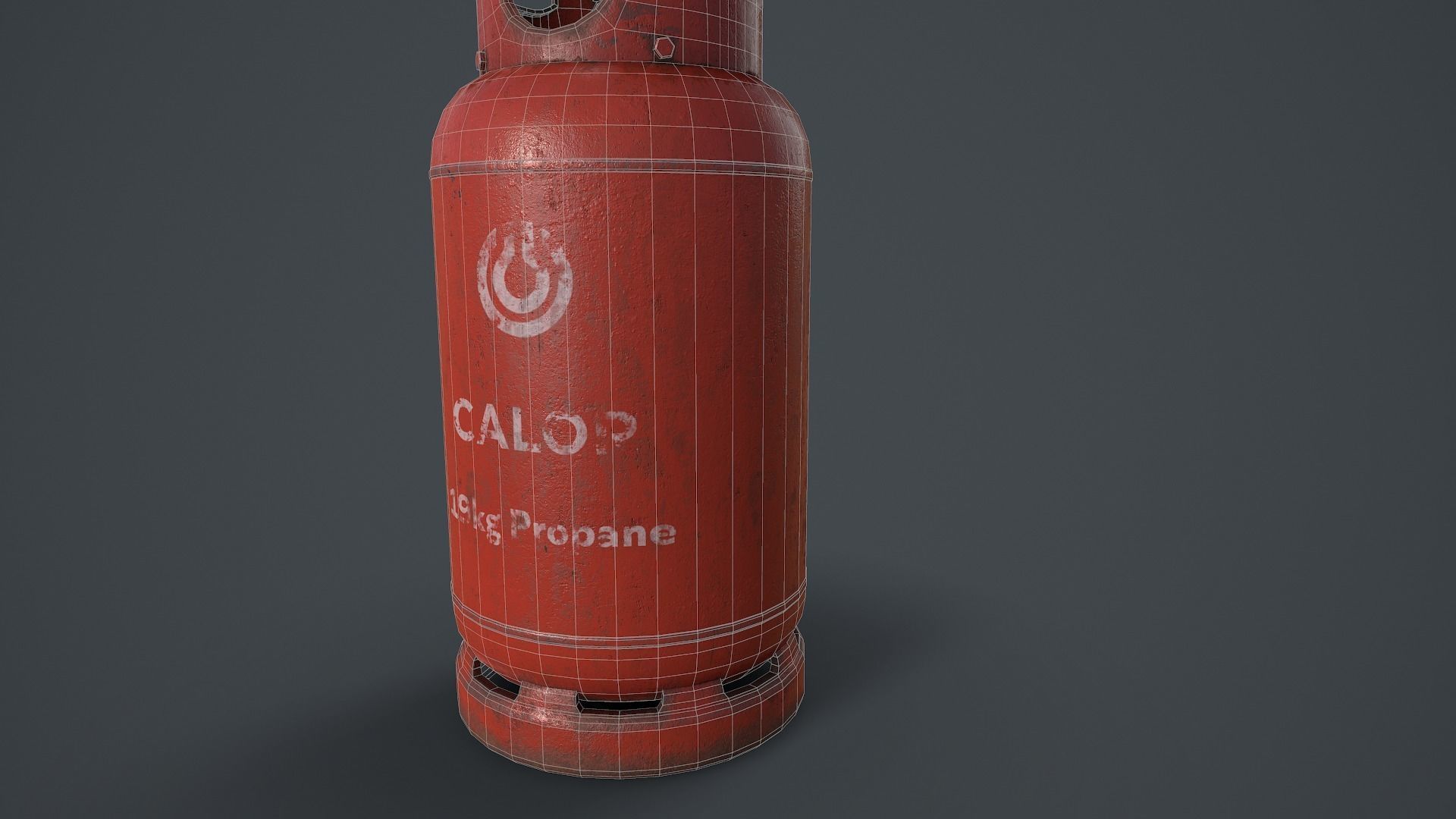 19kg Propane Calor Gas Bottle Low-poly 3D model_12