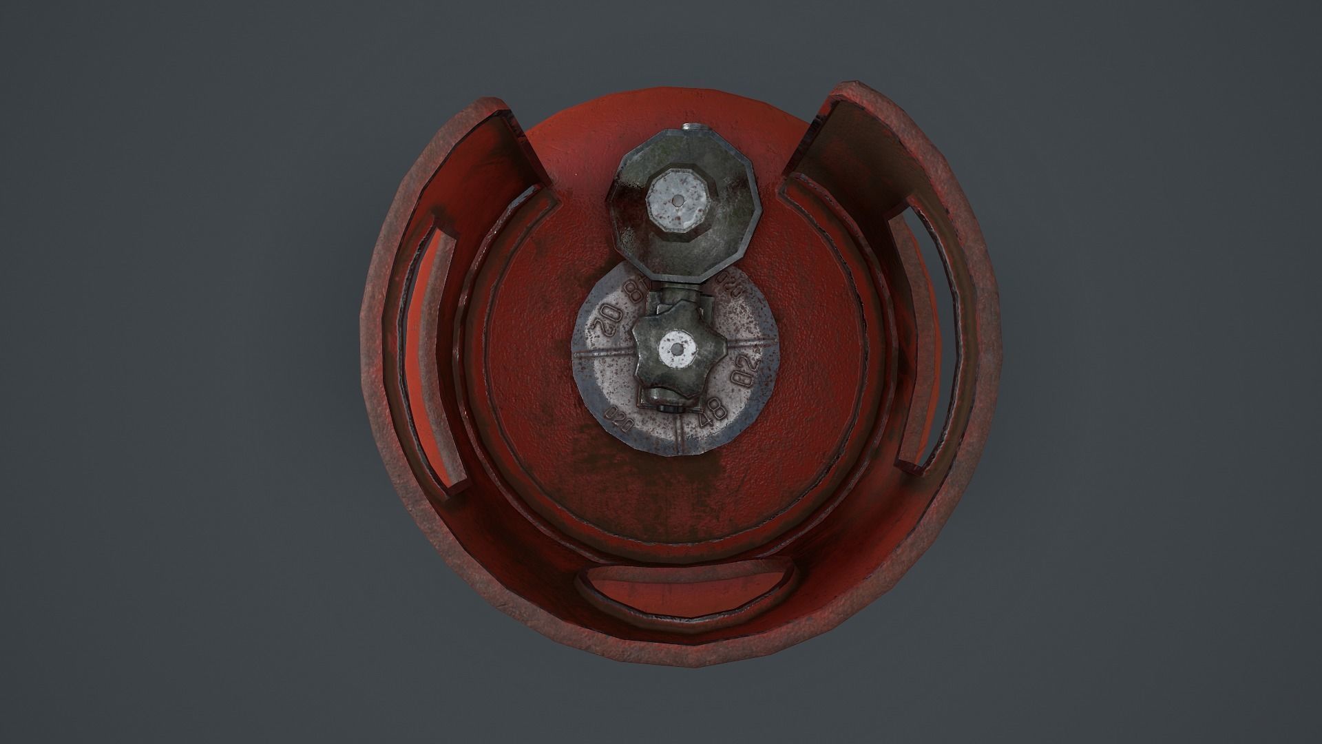 19kg Propane Calor Gas Bottle Low-poly 3D model_8