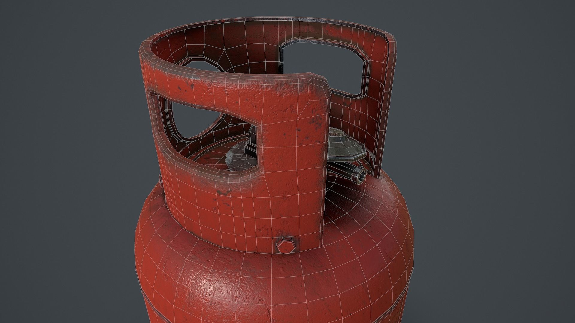 19kg Propane Calor Gas Bottle Low-poly 3D model_15