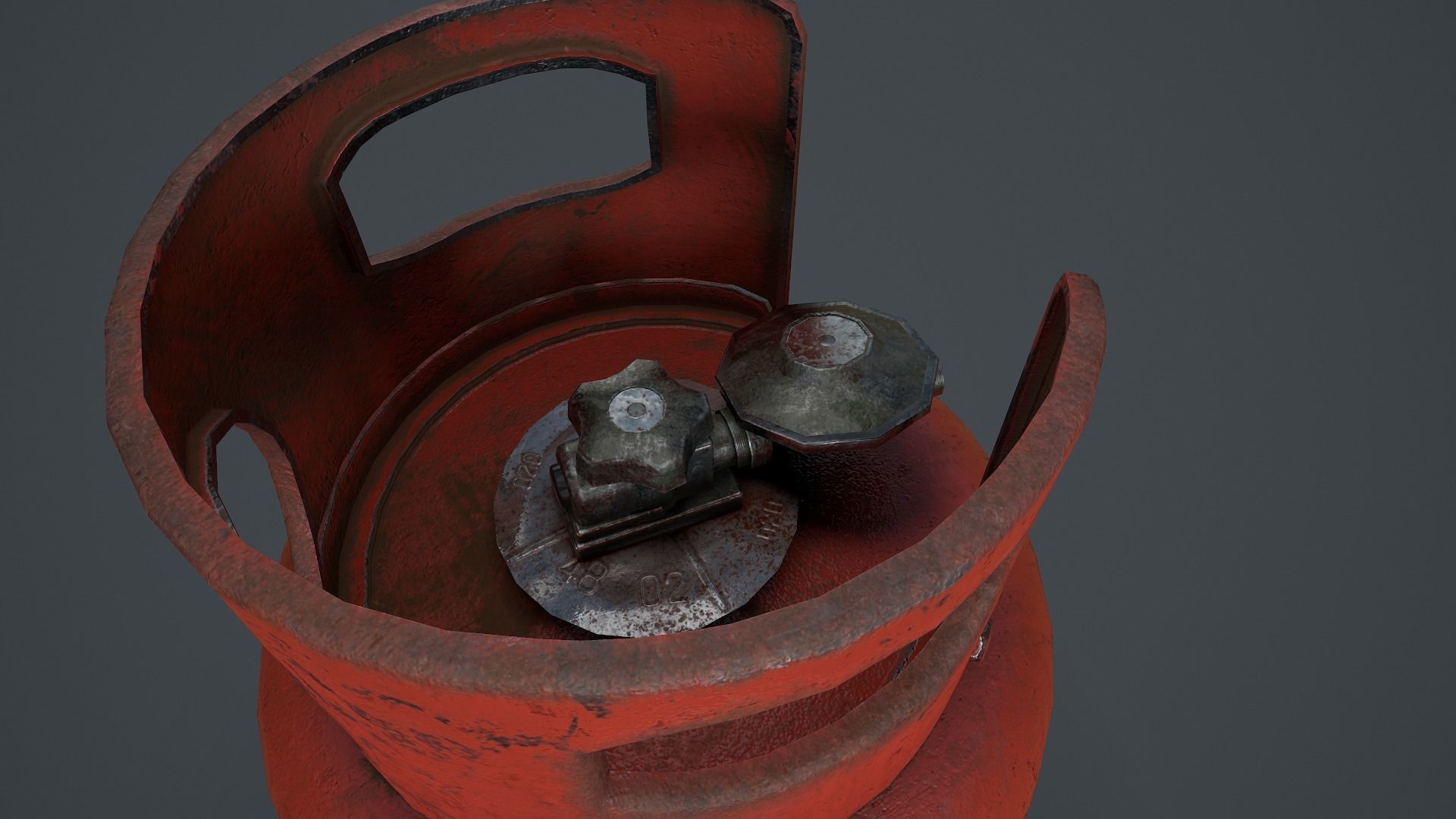 19kg Propane Calor Gas Bottle Low-poly 3D model_6