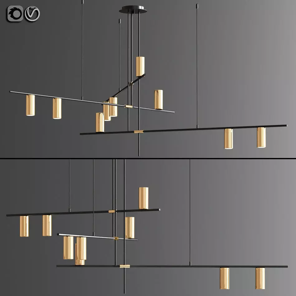 Light Suspension Chandelier 3D model