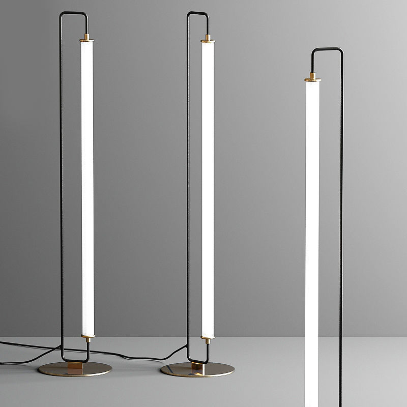 Linear Metal Led Floor Lamp 3D model_1