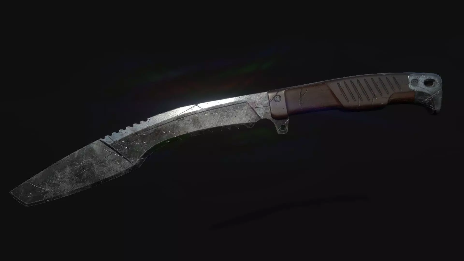 Kukri Blade Low-poly 3D model_0