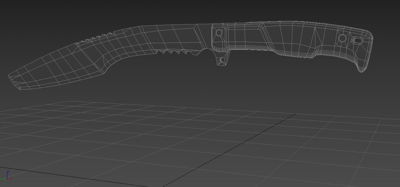 Kukri Blade Low-poly 3D model_3
