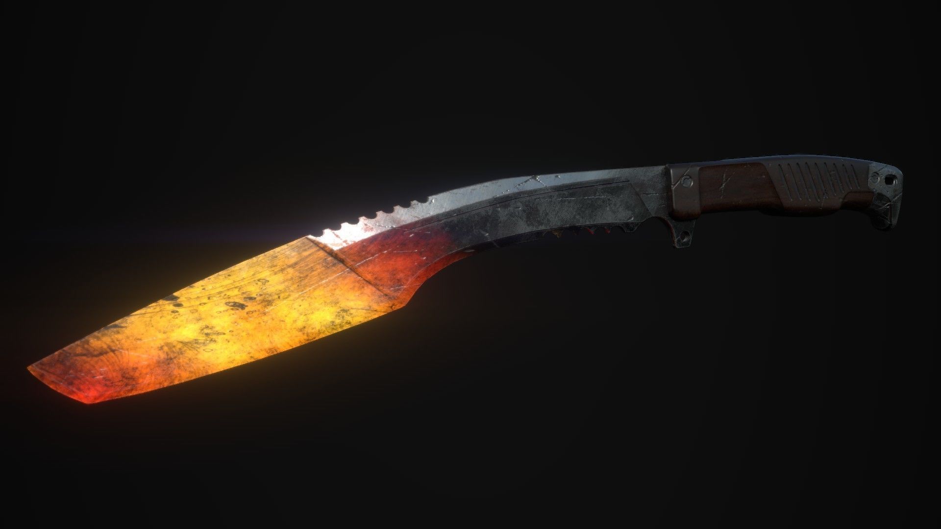 Kukri Blade Low-poly 3D model_1