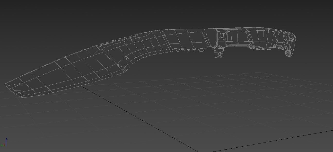 Kukri Blade Low-poly 3D model_4