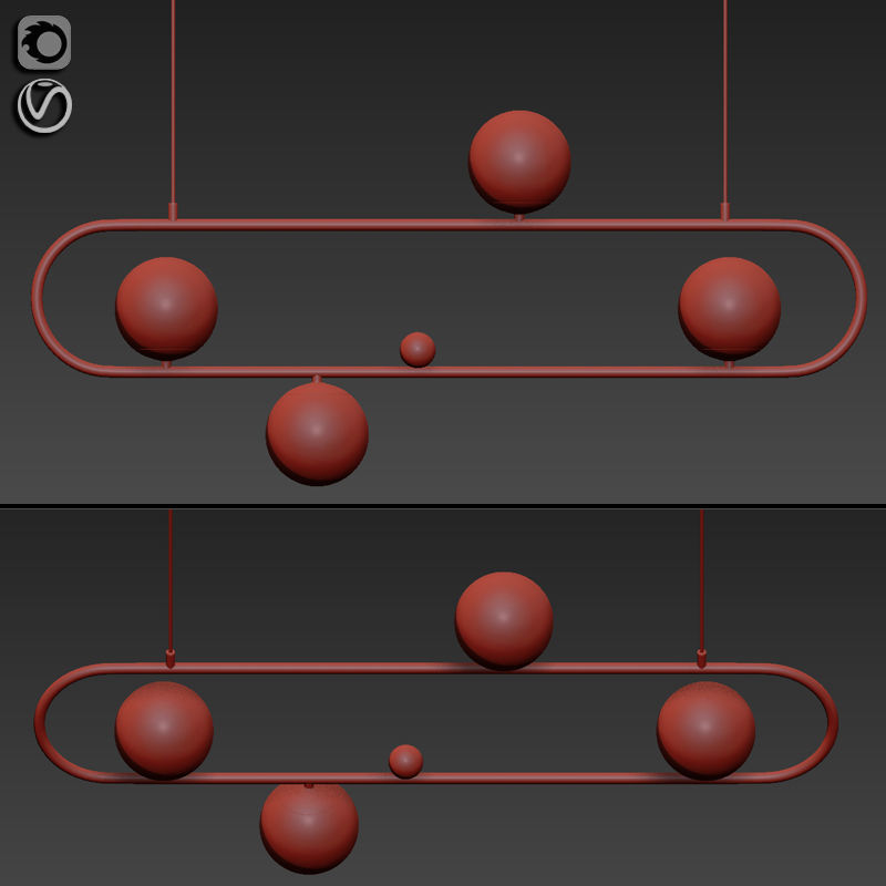 Multiple Ceiling Light 3D model_2