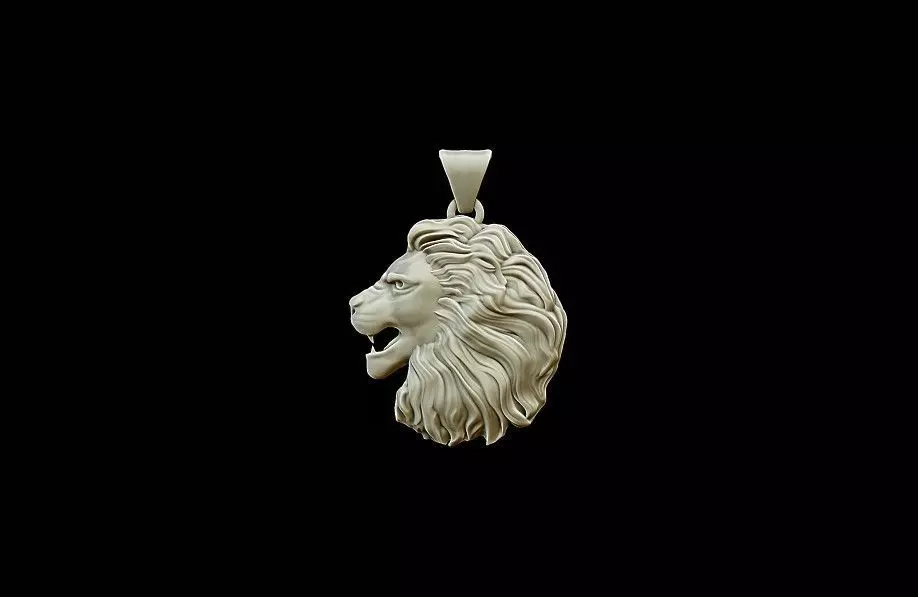 Lion pendant 3D print model_0