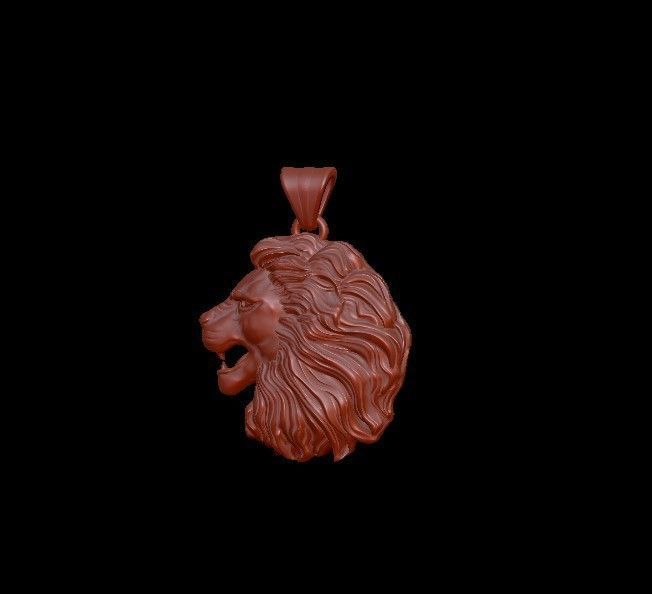 Lion pendant 3D print model_3