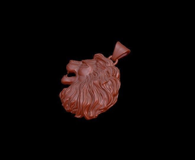 Lion pendant 3D print model_4