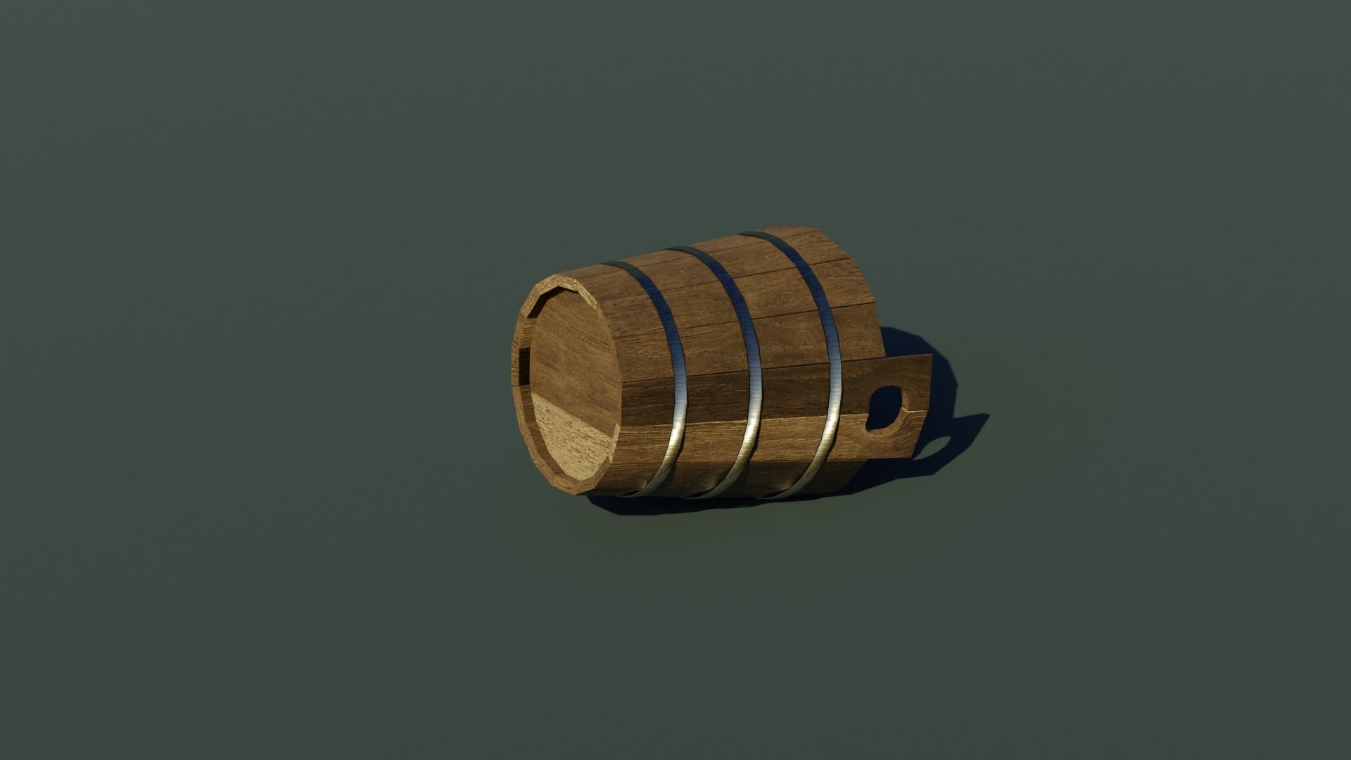 Wooden bucket Low-poly 3D model_3