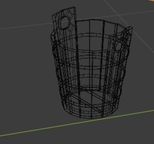 Wooden bucket Low-poly 3D model_5