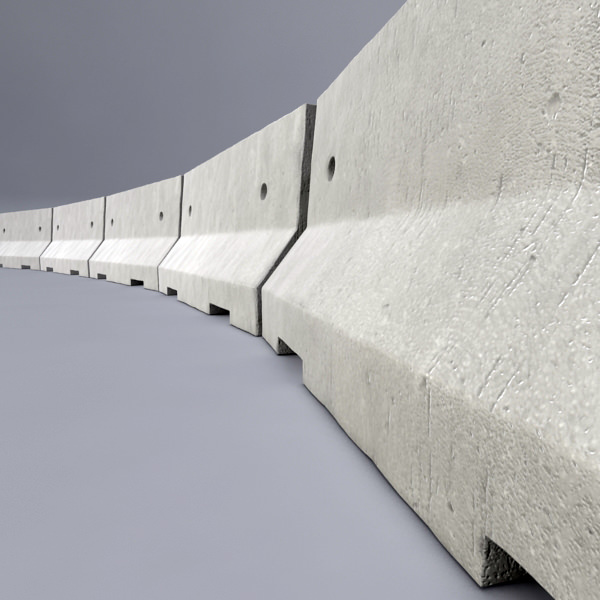Road Barrier Low-poly 3D model_5