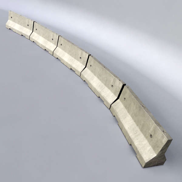Road Barrier Low-poly 3D model_6