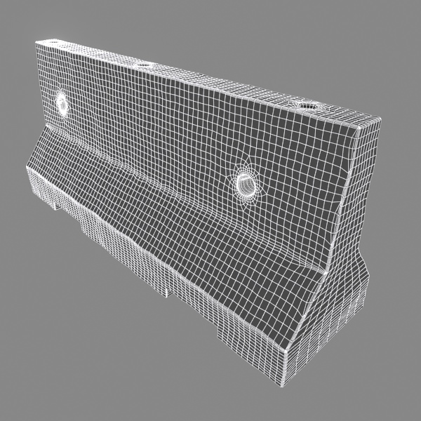 Road Barrier Low-poly 3D model_8