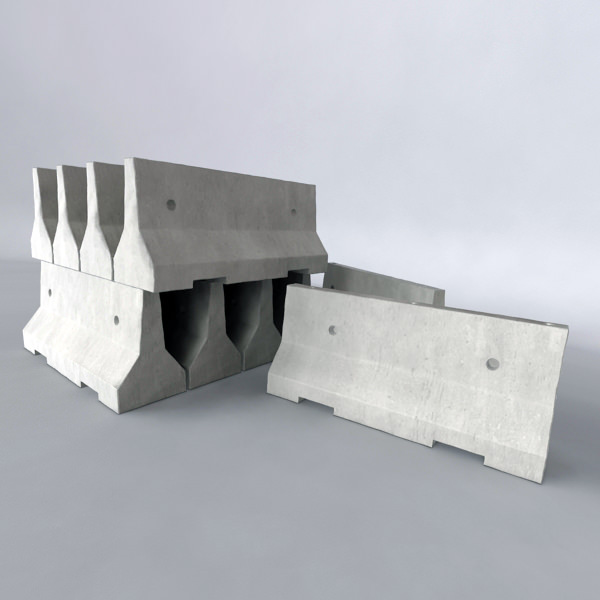Road Barrier Low-poly 3D model_7