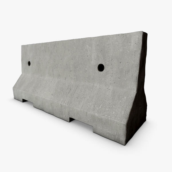Road Barrier Low-poly 3D model_1
