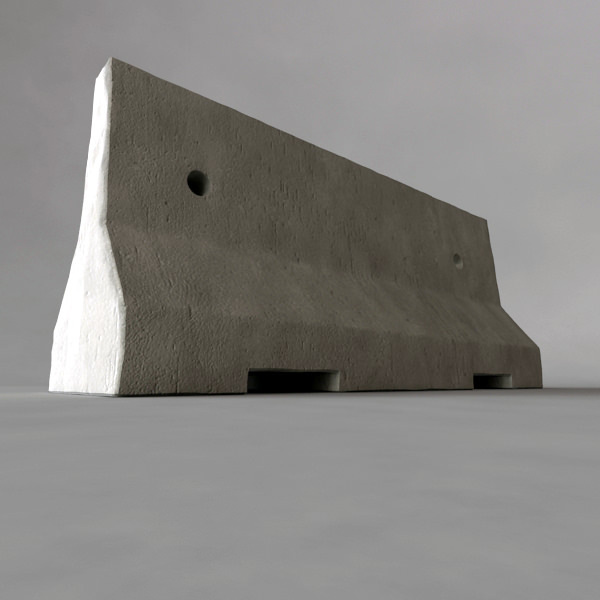 Road Barrier Low-poly 3D model_4