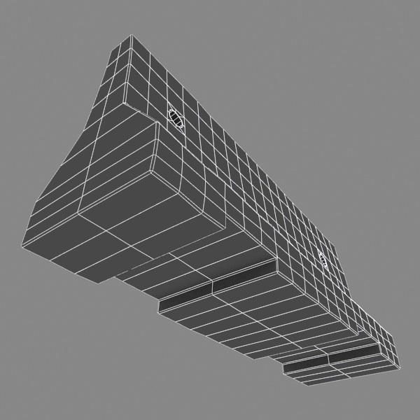 Road Barrier Low-poly 3D model_10